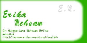 erika mehsam business card